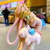 Chaveiro de Pônei Coração de Couro Fofo Pingente Criativo de Bolsa para Estudante Pingente para Capa de Celular Pequeno Presente para Casal