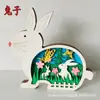 Nuevos Adornos de Madera para Pascua en Casa Manualidades de Madera DIY Decoraciones de Pintura para Niños Conejo Nórdico