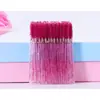 Cepillo de Pestañas de Cristal de Color, Peine para Pestañas Postizas, Cepillo Espiral para Rizador de Pestañas y Peine de Cejas, 50 Piezas, Herramientas de Maquillaje al por Mayor