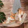 Sandalias de cuña de verano para mujer, venta al por mayor transfronteriza europea y americana, artículo de venta caliente europea y americana, talla grande, Sandalias, Sandalias para mujer, Ropa exterior transfronteriza, Venta al por mayor, Talla grande
