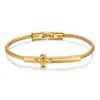 Pulsera de Acero Inoxidable Versátil Simple Transfronteriza Europea y Americana, Cable de Acero de 3 mm, Hebilla de Acero Moda, Venta al por Mayor para Mujeres