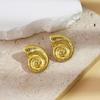 Brincos femininos de praia quente transfronteiriça Brincos de concha da série marinha Nicho de aço inoxidável banhado a ouro 18K Brincos para mulheres