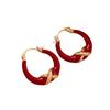 Brincos de Ano Novo de Agulha de Prata Vermelho Amor Feminino Nicho Brincos Festivos Simples Brincos de Moda Combinados Leves Luxo Senso de Alta Qualidade