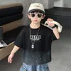 Camiseta de Verano para Niños de Manga Corta 2026 Nuevo Estilo Coreano Holgada para Niño Pequeño Top Degradado Niños Verano Manga Media Delgada 8
