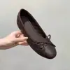 Zapatos planos estilo Chanel para mujer, nueva colección otoño 2026, diseño de punta fina con lazo, estilo slip-on, adecuados para el trabajo y el uso diario, bailarinas, producto transfronterizo