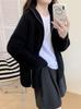 Chamarra Suéter de Doble Cremallera Casual de Comercio Exterior para Mujer Otoño e Invierno 2025 Nuevo Suelto Transfronterizo Tejido Inverso Cardigan Superior