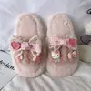 Lindas pantuflas de algodón esponjoso estilo caricatura para mujer, nuevo estilo 2026, súper suaves, de suela plana, alta calidad y con diseño antideslizante