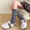 Calcetines de Cachemira con Pie para Mujer de Otoño e Invierno, Gruesos y Cálidos Y2K Tejidos Tubo Largo Pila Gris Estilo Coreano Jk Pantorrilla y Rodilla