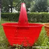 Bolso de mano de mimbre tejido de imitación cesta de compras para el hogar cesta de frutas y verduras cesta para recoger frutas cesta de picnic al aire libre