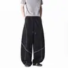Calça de Moletom Casual Esportiva Espessa Nova Outono e Inverno para Homens, Cintura Alta, Modelagem Slim, Solta, Preguiçosa, Perna Reta, Perna Larga, Calça Longa Sabre