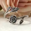 Anillo de Pintura al Óleo Vintage Flor de Rosa Cao Shi para Mujer, Anillo Abierto Ajustable, Vintage, Venta al por Mayor desde Fabricante, Minimalista