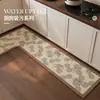 Alfombra de Piso Retro Francesa para Cocina Diatomeas L-Shaped Pieza Única Absorción de Agua Antideslizante Resistente a la Suciedad Felpudo Doméstico Alfombra Larga de Tira