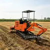 Máquina Combinada Rotocultivadora y Excavadora, Tipo Oruga para Uso Agrícola a Pequeña Escala, Capaz de Excavar y Cultivar Delante y Detrás de los Campos, Multifuncional, Impulsada por Diésel