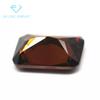 Flor de coche biselada rectangular Circonita marrón piedra desnuda sintética base puntiaguda octagonal pequeña circonita de café Piedra Blanca