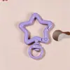 Anel de metal com fecho de mola, pingente para chaveiro, acessório para bolsa, materiais, estrela colorida, feito à mão, DIY, com contas de metal