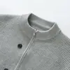 Vendedor Caliente Transfronterizo Moda Clásica Calidad Casual Cárdigan Cuello Alto Tejido Suéter de Hilo para Hombre Camisa de Hilo Se Puede Bordar