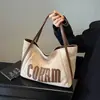 Estilo Coreano Casual Bolsa de Gran Capacidad Bolso Tote Nuevo Artístico Letra Simple 2024 Nuevo Bolso de Hombro Axila Artístico