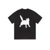 Camiseta preta com estampa de gato preto estilo americano, unissex, feita de seda de leite, top versátil de corte solto para estudantes, para o verão