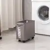Cesta de Armazenamento de Roupas Dobrável Grande Capacidade Patins Roupas Sujas Pano Oxford Azul Cesta de Roupas Sujas Doméstica Caixa de Armazenamento Durável