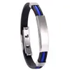 Pulsera de moda lisa grabada más vendida transfronteriza, pulsera de muñeca de silicona para hombre de acero inoxidable, pulsera personalizada de moda de acero de titanio