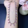 Collar de Zafiro Rosa Puro Natural, Piedra Preciosa Grado 5A, Tamaño 3*5mm, Finamente Elaborado en Plata 925, Pesado y Robusto en Contenido de Plata