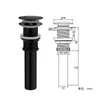 Tapón de Fugas para Desagüe de Lavabo Estándar Europeo Tipo Pulsador Núcleo de Rebote de Cobre Accesorios de Desagüe de Acero Inoxidable para Lavabo