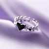 Anillos de moda con personalidad, temperamento, estilo ins, anillo de costura en forma de corazón, accesorios, suministro al por mayor