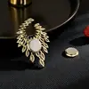 Broche Nuevo Estilo Francés Espiga de Trigo Broche Magnético Simple con Acabado de Alta Gama, Broche sin Costuras Lleno de Diamantes, Accesorio de Lujo Ligero, Regalo de Vacaciones