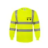 Camiseta reflectante de manga larga, Ropa de seguridad fluorescente personalizada, Chaleco de malla para obra, Ropa de trabajo, Ropa de seguridad transpirable con protección solar