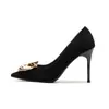 98888H-148 Zapatos de Tacón de Aguja para Mujer Zapatos de Boca Baja Zapatos de Salón para Mujer Raíces de Gamuza Elegantes para Viaje de Negocios