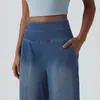 Jeans de Pierna Ancha Elásticos de Cintura Alta para Mujer, Sueltos y con Caída, Pantalones Rectos Adelgazantes, Nuevos Jeans Casuales Transfronterizos