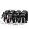 Cinturón para Hombre Cinturón para Hombre Piel Suave Hebilla de Pin 3.8 Patrón Granulado Simple Casual Versátil Cinturón de Negocios para Jeans para Hombre