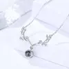Runxin Yilu tiene tu collar TikTok live colgante de asta de circón te amo collar de proyección 100 idiomas