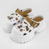 Bnice Oso Marrón Aumento de Altura 10cm Moda Versátil Punta Cerrada Zuecos de Eva para Mujer Exteriores Sandalias Antideslizantes de Suela Gruesa