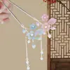 Novos Acessórios de Cabelo Estilo Chinês com Flores e Borlas Grampo de Cabelo Joias de Alto Padrão Estilo Antigo Acessórios para Hanfu Cheongsam Grampo de Cabelo Grampo de Cabelo Adorno de Cabeça