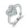 Anillo de Plata de Ley S925 Venta Caliente Imitación de Moissanita Anillo para Mujer Montura de Anillo Anillo de Diamante de Zirconia Moissanita Anillo de Boda Anillo de Pareja Juego