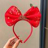 Diadema de Copo de Nieve Navideño con Lazo de Colores Accesorios Lindos para Nochebuena Pinza para el Cabello Ropa para la Cabeza Otoño Invierno