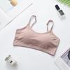 Ropa interior de una pieza con tirantes de copa fija y espalda descubierta, top de tubo de seda helada acanalada para niña, parte inferior antiexposición, pecho envuelto