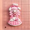 Vestido de princesa de bola de dibujos animados grande niña hecho a mano diy pegamento crema funda de teléfono joyería resina accesorios paquete de material