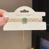 Pulsera con Colgante Cuadrado de Circonita Moda Simple Pulsera Francesa de Lujo Ligero Exquisita Versátil Joyería de Nicho de Gama Alta para Mujeres