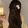 Pasador de Pelo Artificial de Peonía con Forma de U de Tres Púas, Nuevo Peine para el Cabello Estilo Chino Hanfu, Accesorio para el Cabello Versátil y Elegante Estilo Antiguo