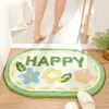 Alfombrilla de Pie Absorbente para Puerta de Baño, Alfombrilla de Suelo Doméstica para Entrada de Baño, Flores Pequeñas Frescas, Imitación de Cachemira, Cómoda