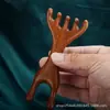 Pente de Massagem de Sândalo, Pente de Galhada de Veado de Uso Duplo para Acupressura, Terapia de Meridianos do Couro Cabeludo, Gua Sha, Pente com Almofada de Ar, Pente com Airbag, Item de Presente