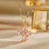 Collar de Lujo Ligero Estilo Francés con Zirconia Púrpura en Forma de Gota de Agua Microincrustada para Mujer, Exquisita Cadena para Clavícula de Moda de Gama Alta Versátil Nueva Tendencia