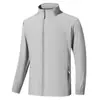 Chaqueta de Verano para Hombre de Seda de Hielo con Protección Solar UPF50+, Ligera, Transpirable, de Secado Rápido, para Exteriores, con Cuello Alto, Logo Imprimible