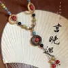 Colar de cerâmica retrô boêmio feminino, novo estilo chinês, exótico, étnico, de alta qualidade, acessórios de corrente longa para suéter
