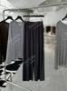 26 Nova Calça de Malha Elástica de Cintura Alta de Perna Larga Ribatada de Modal Tencel para o Início da Primavera, Simples, Comprimento Total, Emagrecedora