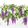 Flores Artificiales al por Mayor Nuevas Flores de Glicinia Decoración para el Hogar y Bodas Flores Colgantes Flores de Plástico Plantas Verdes Fabricante de Flores Artificiales