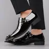 Superventas de Amazon Transfronterizo Cabeza de Hierro Tamaño Grande Estilo Británico Moderno Casual Zapatos de Cuero para Hombre Formal de Negocios - 25731