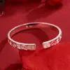 Pulseira Floco de Neve Palavra Auspiciosa com Design Tradicional Sólido de Abertura, Joias de Design de Luxo Leve de Nicho de Alta Qualidade Pulseira Atacado para Mulheres